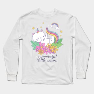 Purrrrrrrrrrfect Little Unicorn Cat Unicorn Design Long Sleeve T-Shirt